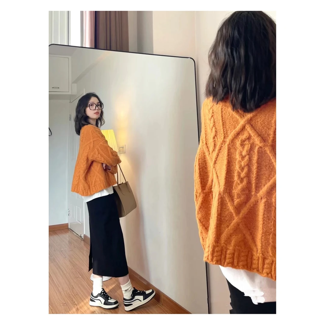 温柔系穿搭秋冬装套装软糯奶系麻花毛衣女裙子两件套女韩剧学院风