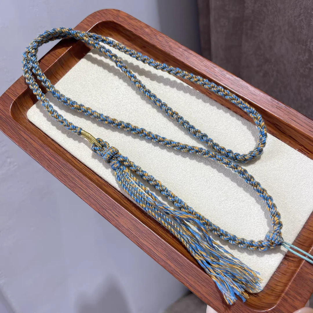 非金属布艺项链 藏式手工编织项链吊坠绳男女适用毛衣链75周长