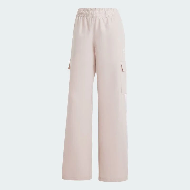 Adidas/阿迪三叶草轻机能风工装阔腿运动裤女子灰褐棕JG8042