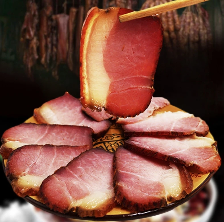 （坐凳肉，二刀肉）贵州传统手艺 柏香丫青钢材烟熏坐凳肉