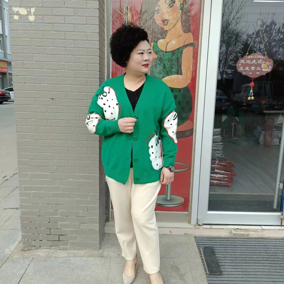肥大码加大加肥草莓毛衣外搭001