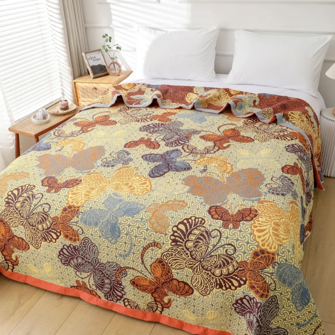 150*200蝴蝶翩翩起舞四季盖毯 亲肤柔软加厚多功能双面