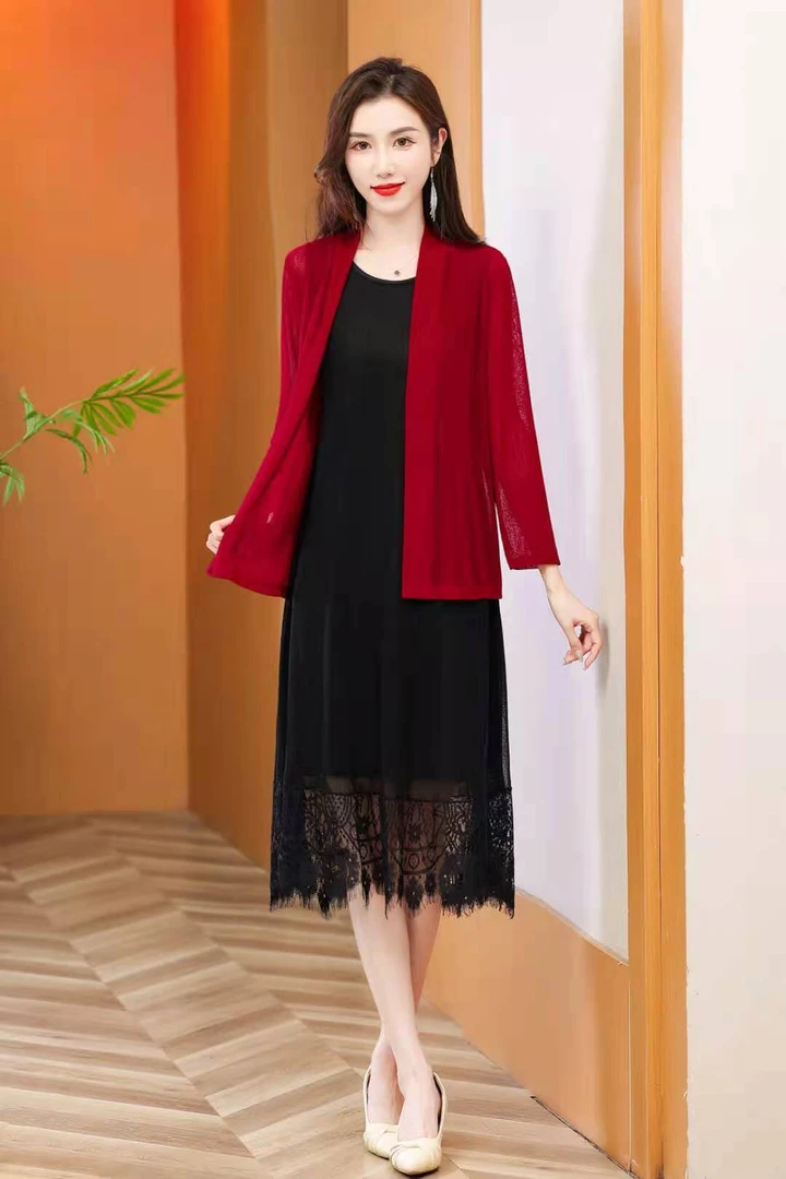 夏季开衫大码蕾丝百搭时尚洋气宽松韩版空调衫短款气质薄款外套