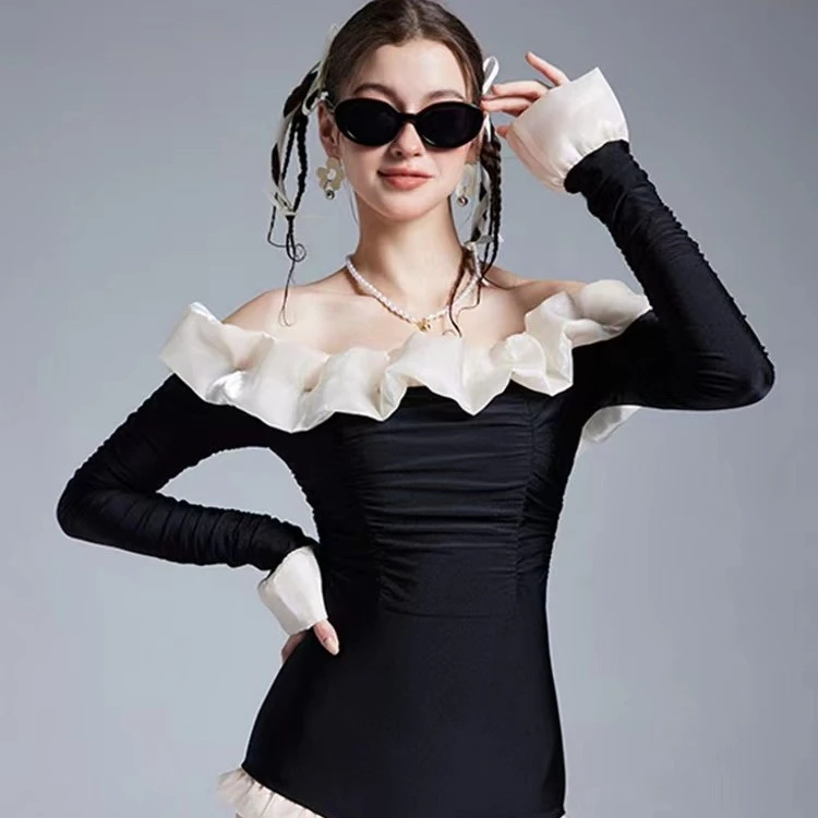 Xblueni【馥郁拿铁】网红风2023新款泳衣女夏季性感显瘦温泉泳装