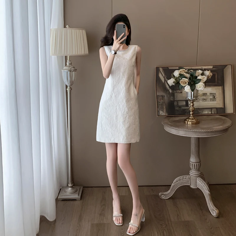 小香风法式无袖连衣裙女夏季显瘦气质高级感小个子洋气上档次裙子