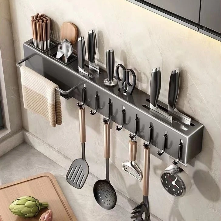 刀架耐用厨房刀具置物架多功能免打孔收纳架筷笼筷子筒壁挂式
