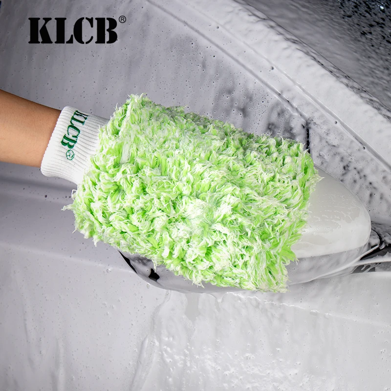 KLCB苛力洗车手套汽车专用珊瑚毛绒加厚熊掌擦车不伤漆面超细纤维