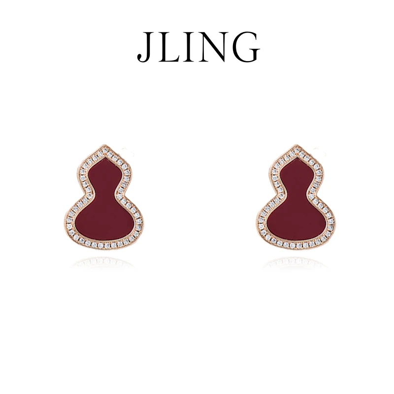 铜合金耳饰 2024秋冬上新轻奢简约葫芦耳饰4064