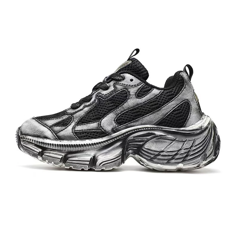 BT 007复古黑潮流休闲板鞋透气厚底潮鞋