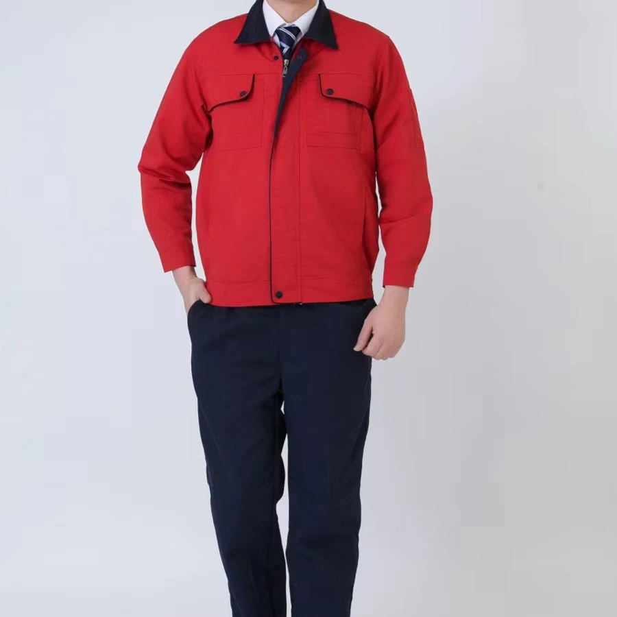 水洗工作服涤棉套装男装劳保上衣服装环保耐磨邮局工地工厂服