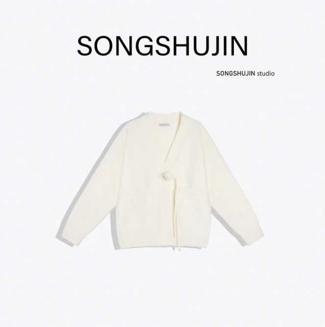 730196【半熟冬日】新中式国风手工定制盘扣针织衫A1