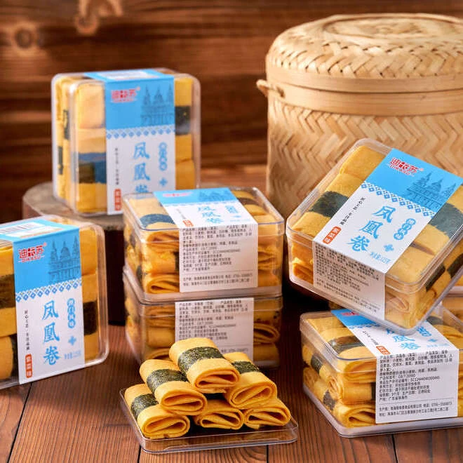 D港澳风味特产手信迪苏 凤凰卷紫菜味芝麻味125克