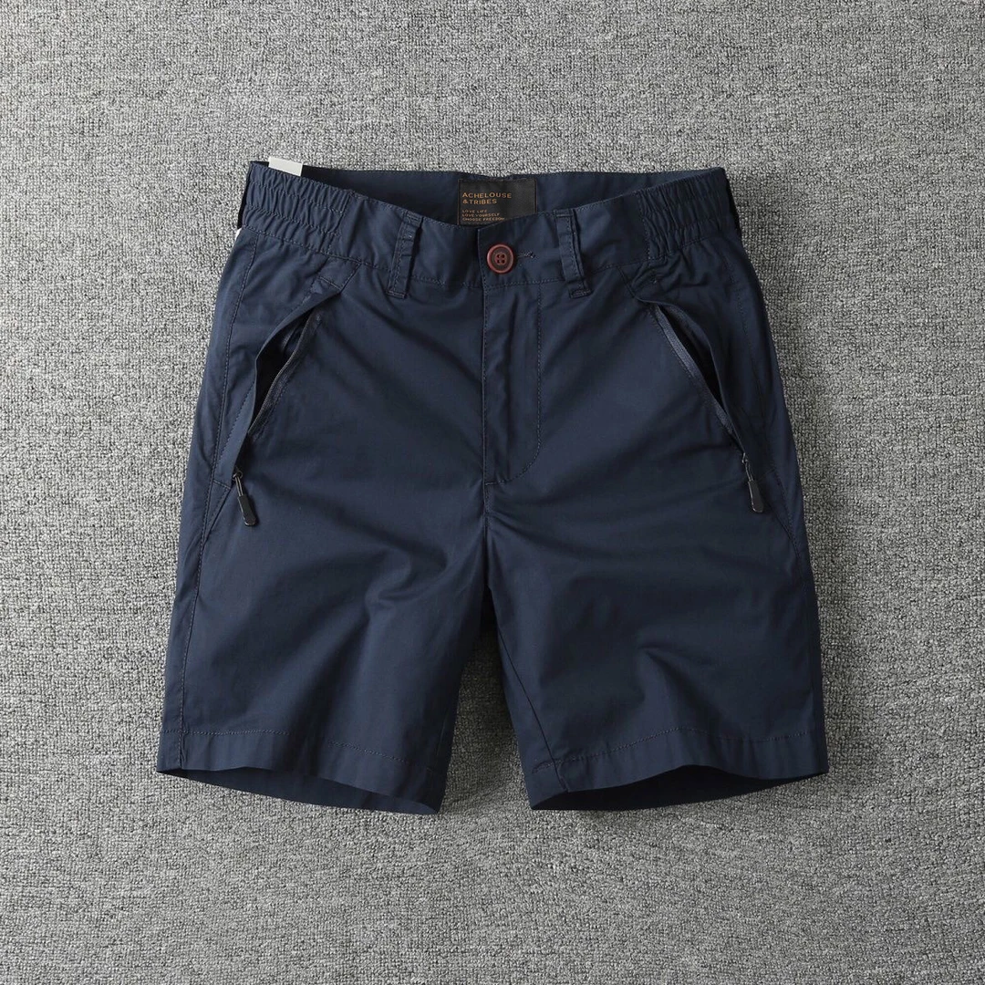 夏季薄款速干四分裤男潮牌修身休闲纯棉直筒弹力工装短裤沙滩裤男