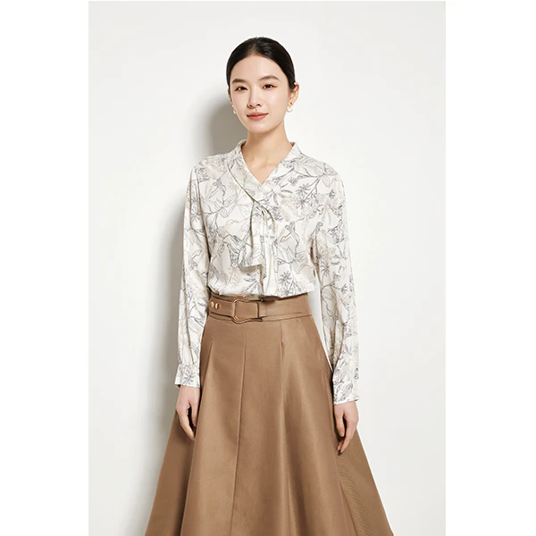 2024设计师新款桑蚕丝衬衫秋新款重磅双乔纯色桑蚕丝衬衫CS8202