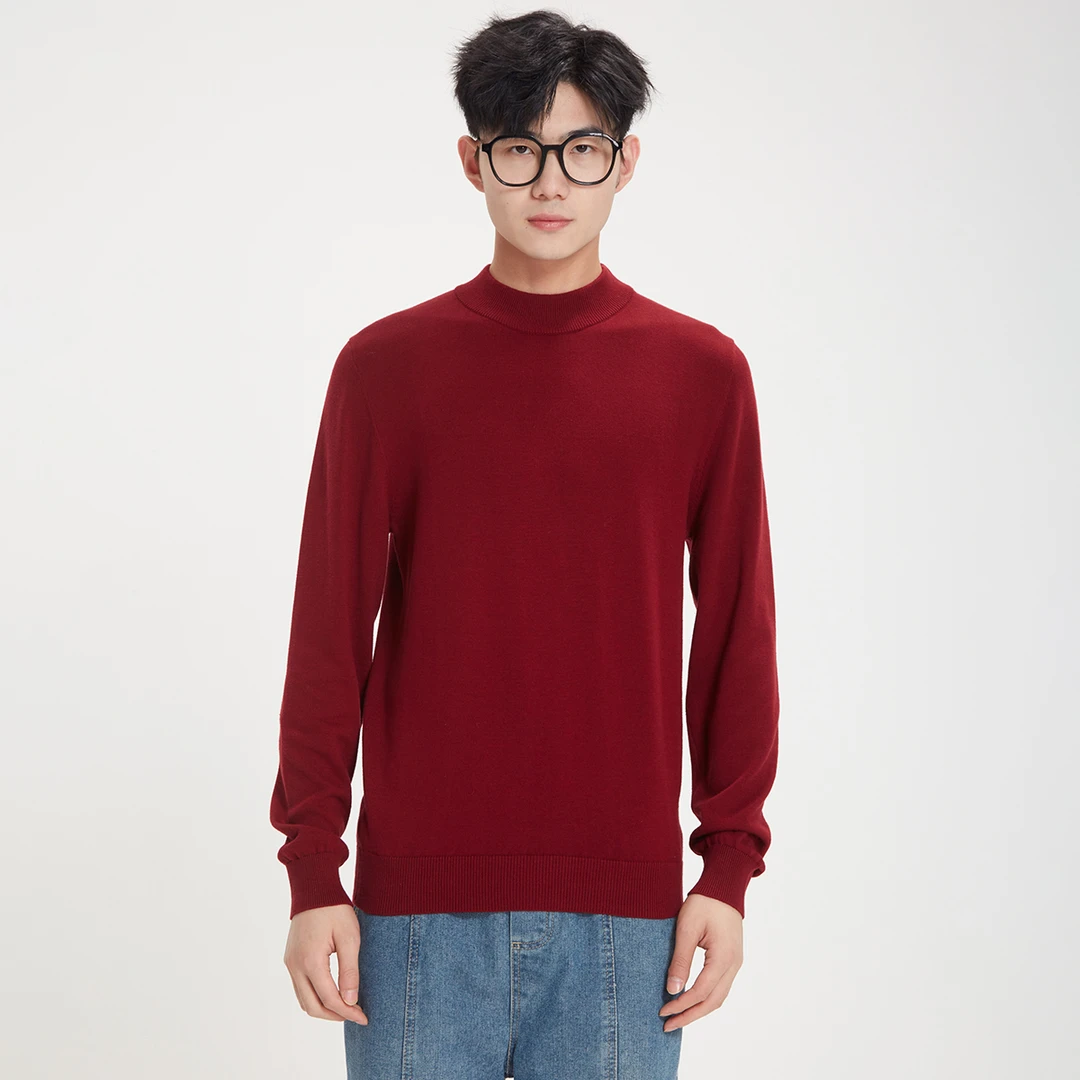 100%新疆棉针织毛衣*1件【中领】春秋款男女同款