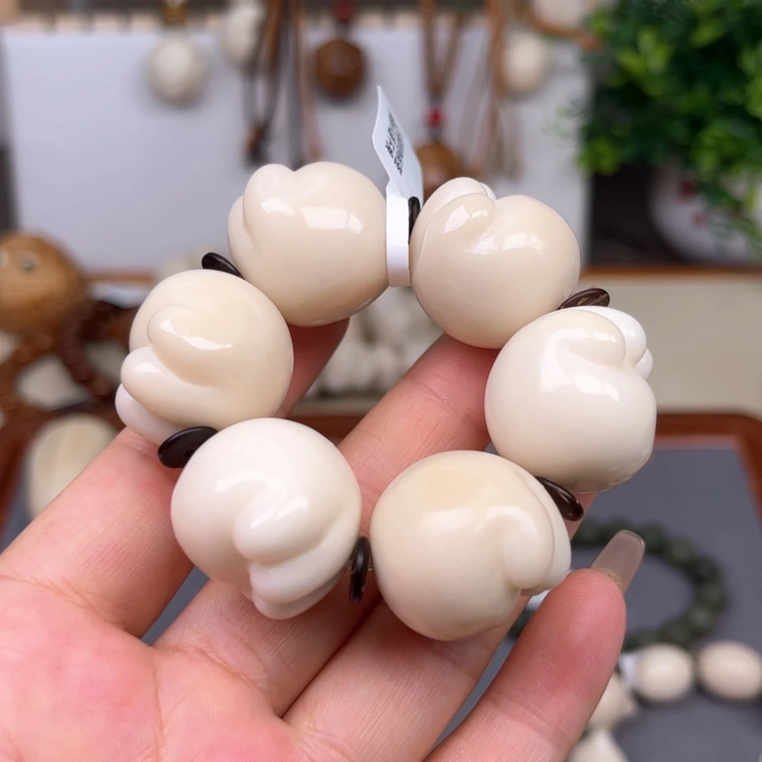 白玉菩提手串8.25.1象牙果猫爪瑕疵