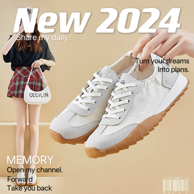 【外贸原单】日系夏季新款冰丝阿甘鞋老爹鞋女百搭运动跑步鞋德训鞋