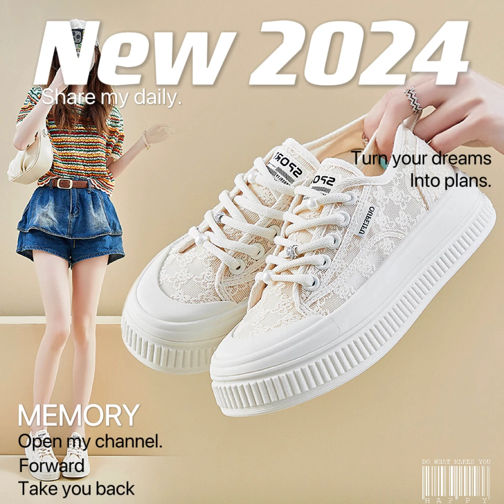 【外贸尾單】日系夏季刺绣网面德训鞋老爹鞋女百搭运动跑步鞋增高鞋