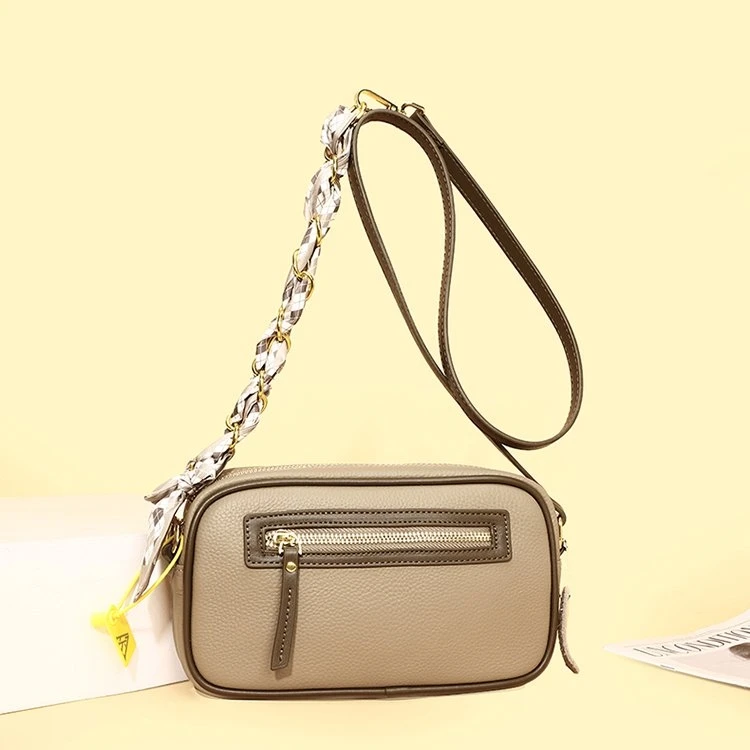 新疆包邮女士真皮包包时尚休闲百搭牛皮单肩夏季棕色小众潮流肩包