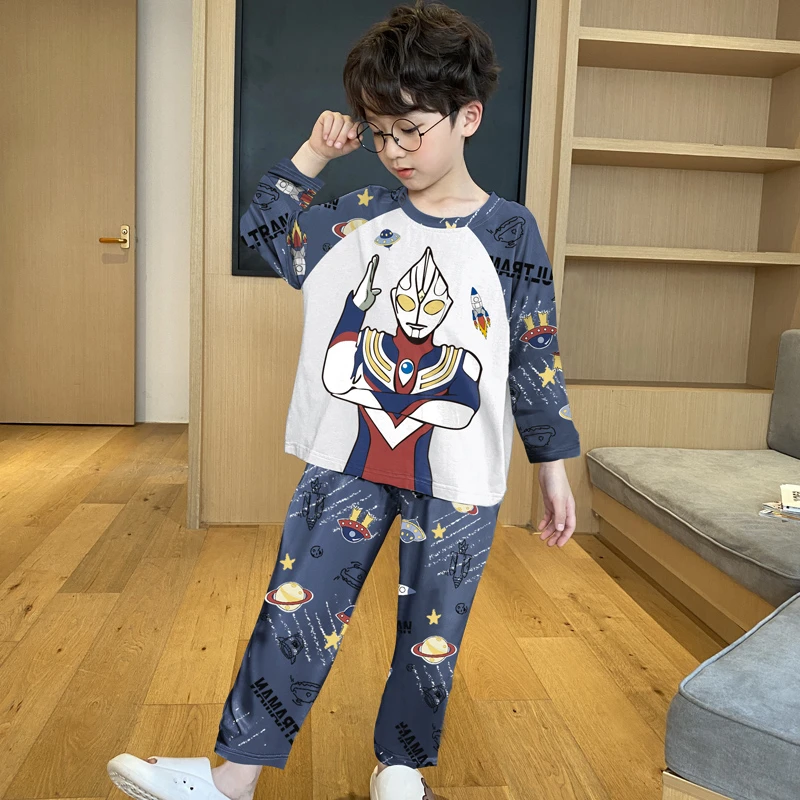 儿童睡衣男童春秋季纯棉全男孩中大童亲子家居服秋冬秋天2022新款