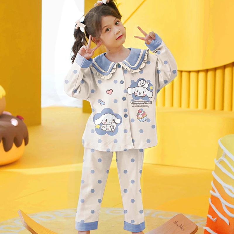女童睡衣春秋款纯棉儿童女孩小孩秋季大童长袖家居服套装秋冬秋天
