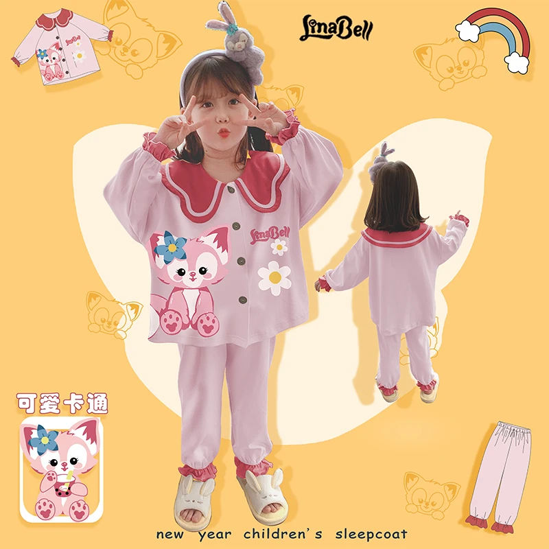 女童睡衣春秋季夏纯棉儿童女孩小孩秋款中大童长袖家居服套装秋冬