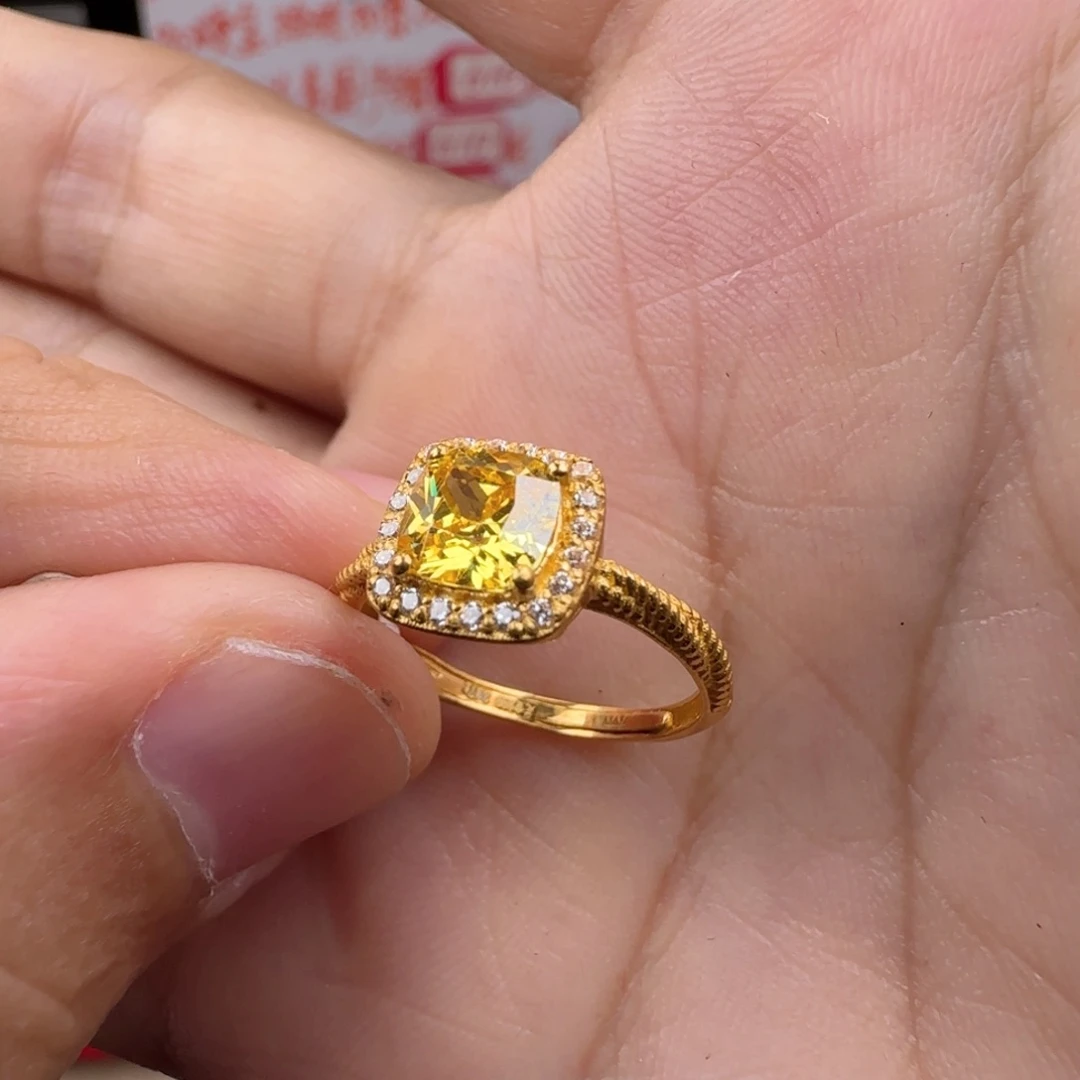 合成立方氧化锆戒指/指环足金镶嵌