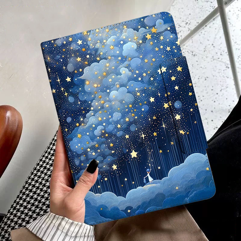 适用iPad五六代平板保护套9.7英寸磁吸塔扣卡通全包保护硅胶外壳