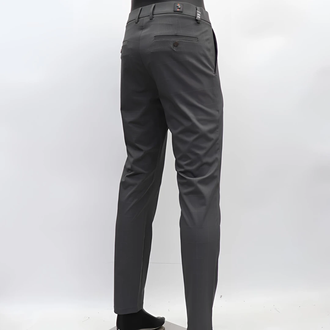 夏季男士千鸟格锦氨高弹百搭透气吸汗修身商务休闲裤裤子薄款