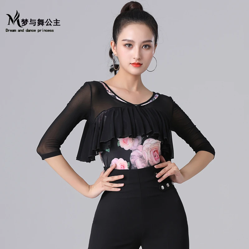 梦与舞公主摩登舞交谊舞服装成人女连体上衣练功服弹力时尚舞蹈服