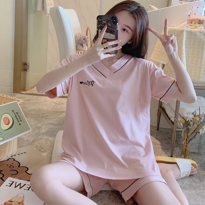 【夏季薄款棉短袖短裤月子服】产后喂奶哺乳孕妇睡衣女春夏天透气