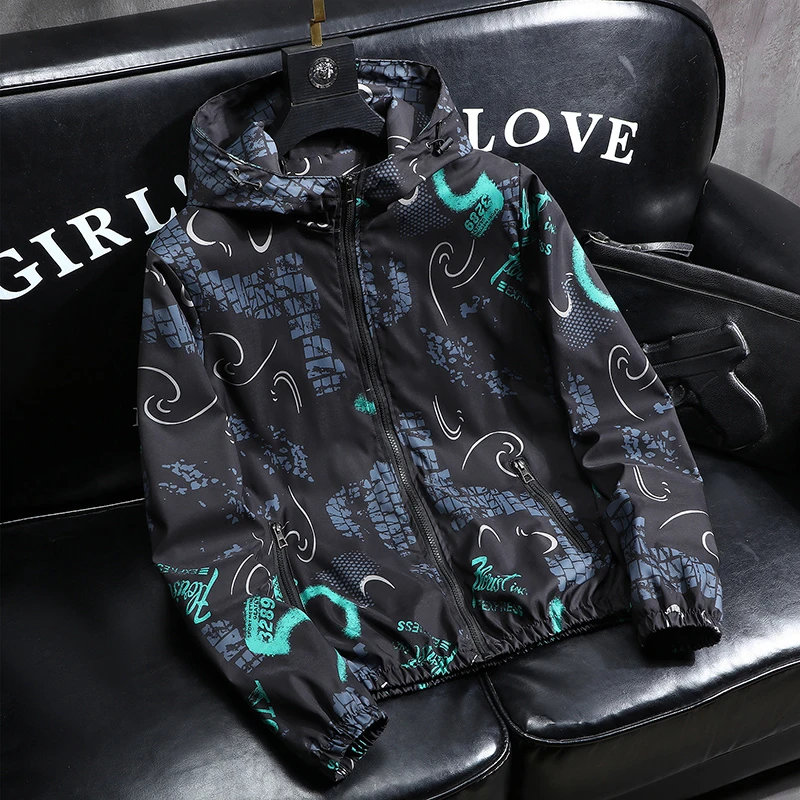 2025新款秋季潮牌外套休闲宽松时尚潮流夹克男士学生外套连帽上衣