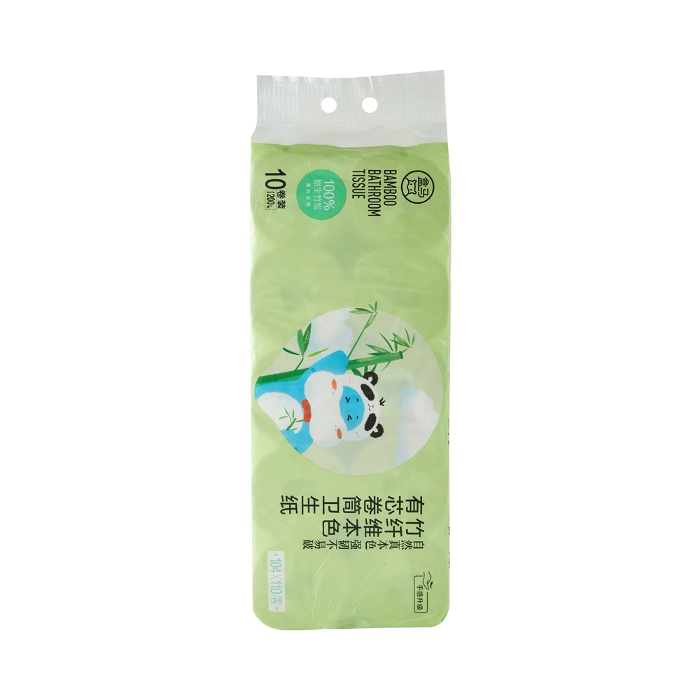 盒马 竹纤维本色有芯卷筒卫生纸 200g*10