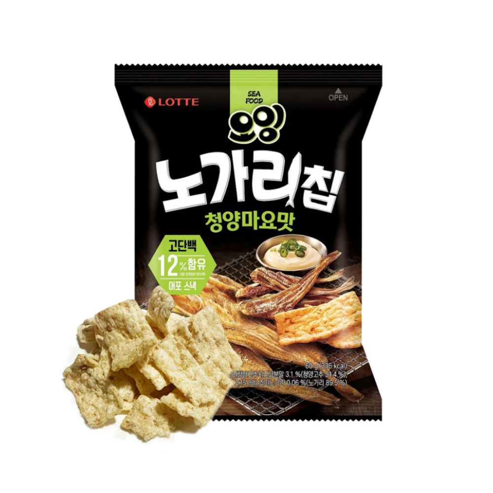 乐天 蛋黄酱辣味明太鱼脆片 60g 韩国进口