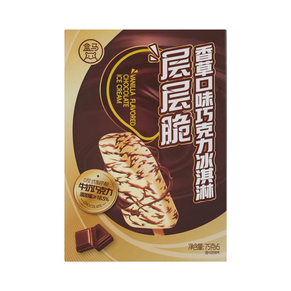 盒马 层层脆香草口味巧克力冰淇淋 75g*5