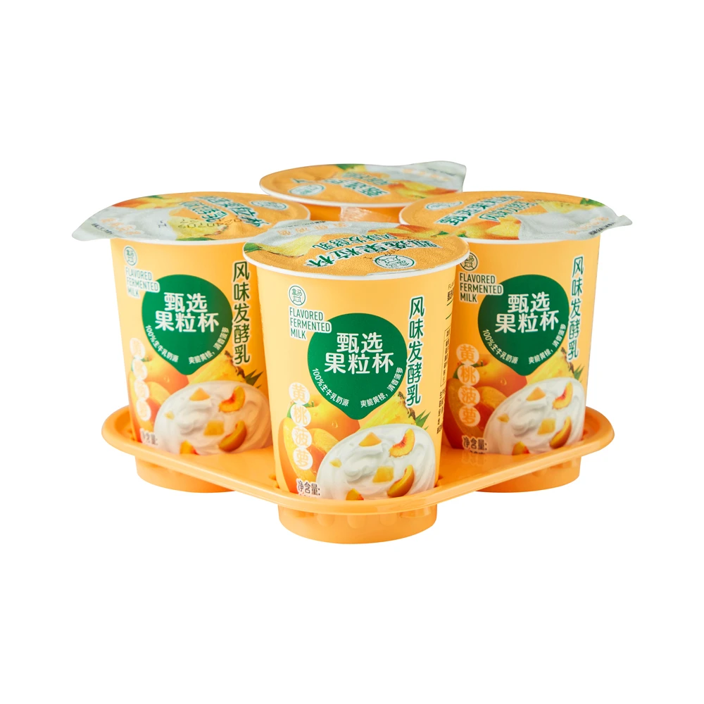 盒马 甄选果粒杯风味发酵乳(黄桃菠萝口味) 180g*4