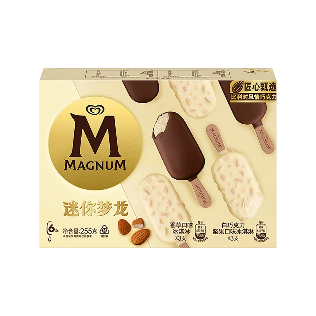 梦龙 迷你冰淇淋 香草口味+白巧克力坚果口味 255g(6支)