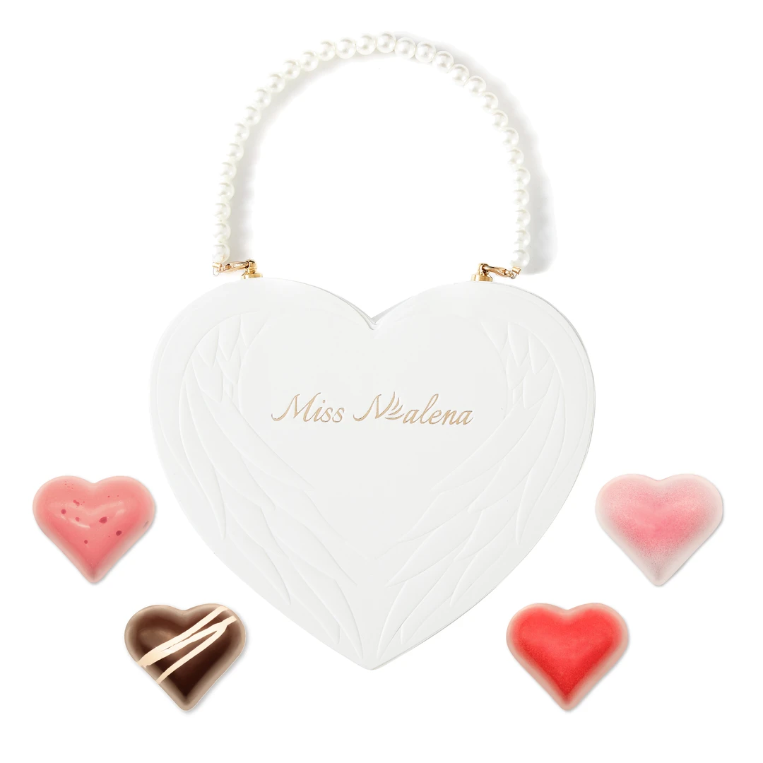 Miss Malena 心形包装夹心巧克力制品礼盒4颗装B(白底) 48g 预售