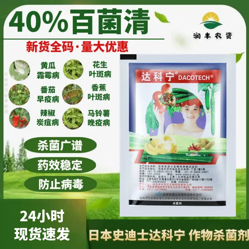 日本达科宁40%百菌清黄瓜番茄葡萄霜霉病炭疽病叶斑病农药杀菌剂