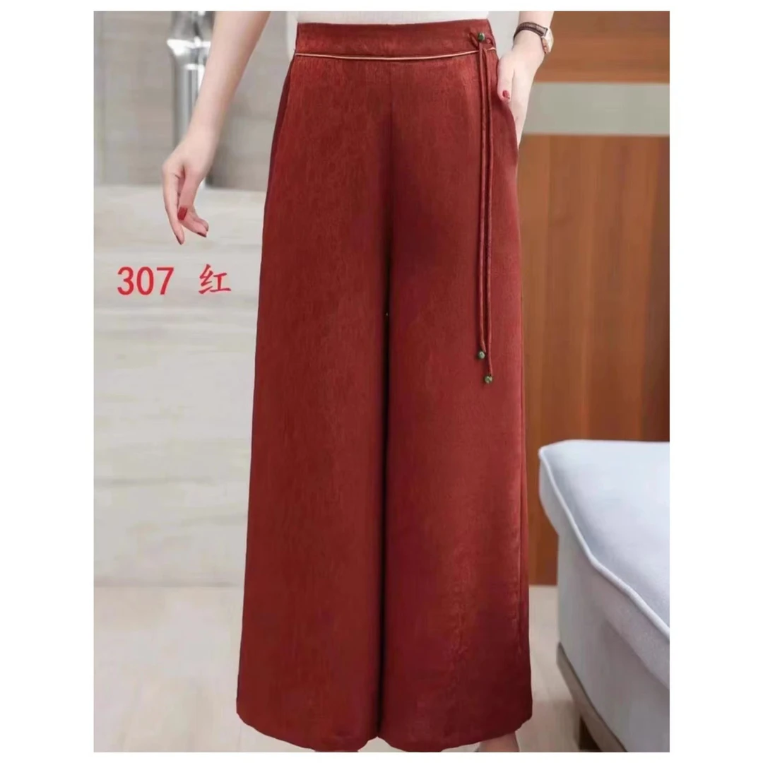 307经典时尚玫瑰花萝流苏直筒休闲裤