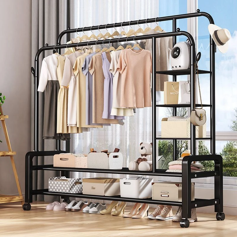 加粗特厚晾衣架家用卧室落地挂衣架卧室加厚立式晾被子衣服架挂衣