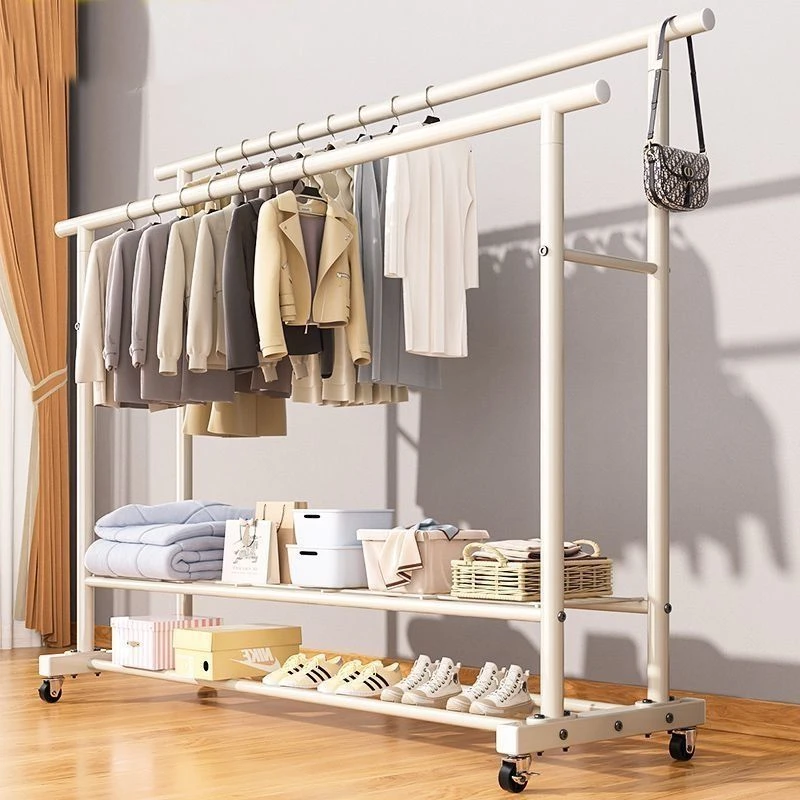 加粗加厚简易家居晾衣架子落地式收纳新款卧室晾衣架阳台专用衣架