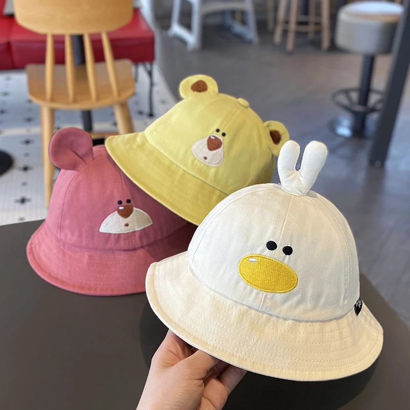 宝宝帽子春秋薄款可爱超萌遮阳防晒渔夫帽男童女童出游婴儿盆帽春