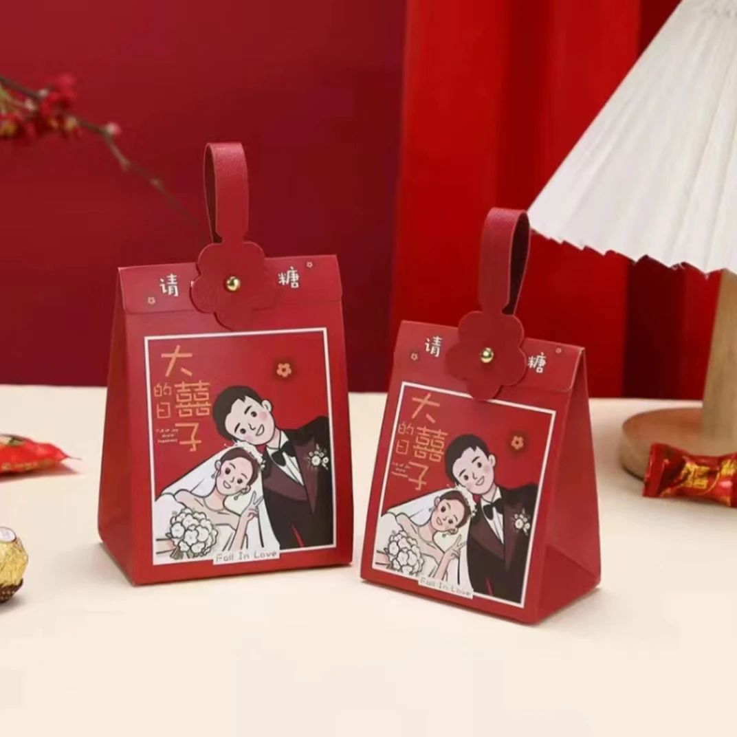 新款喜糖盒结婚糖果包装盒伴手礼盒子手提袋