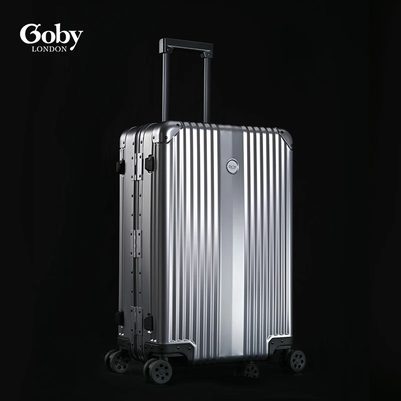 GOBY高档全铝镁合金拉杆箱万向轮行李箱男女密码登机旅行箱子红色