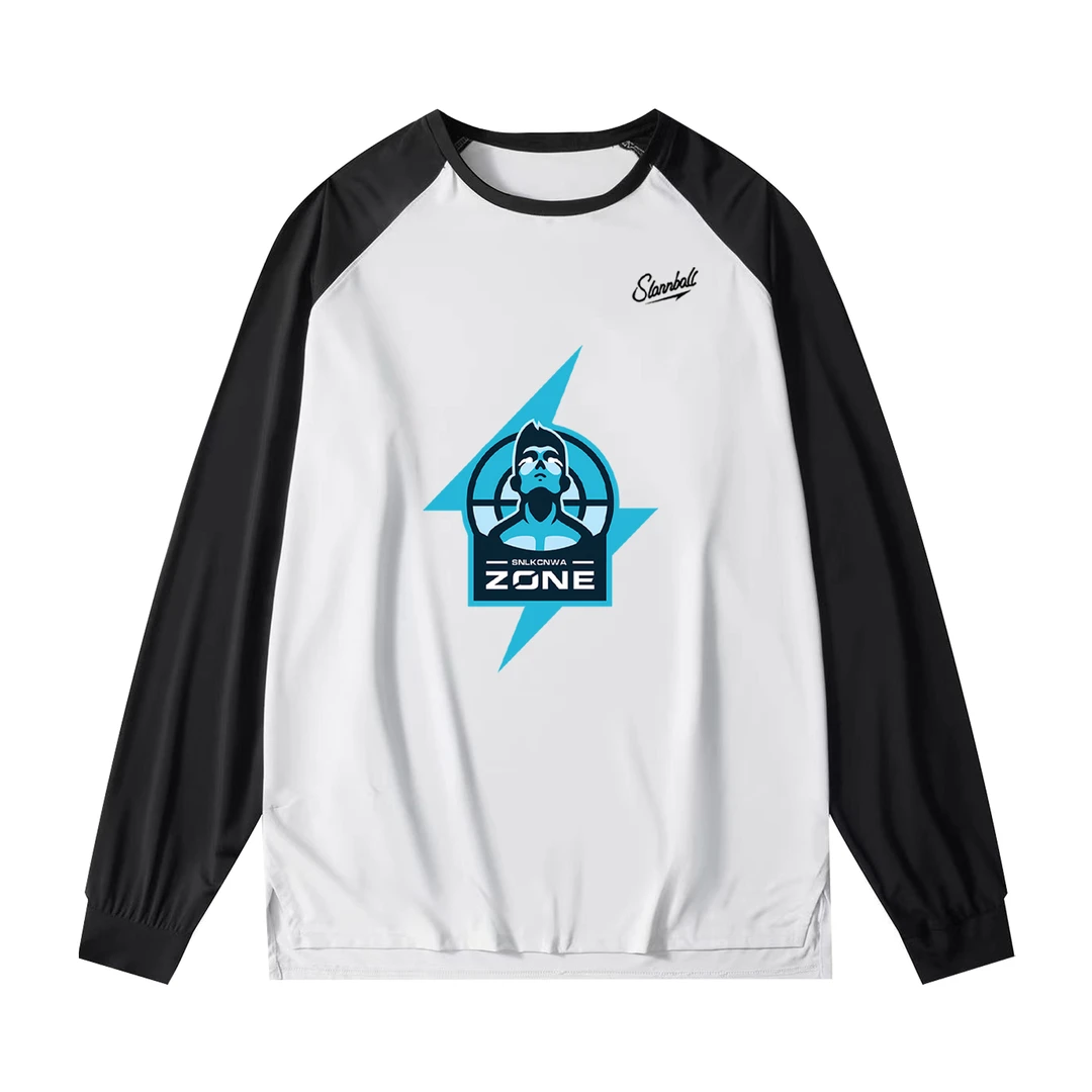 SlannballZONE联名长袖训练服美式T恤运动宽松跑步圆领速干投篮服