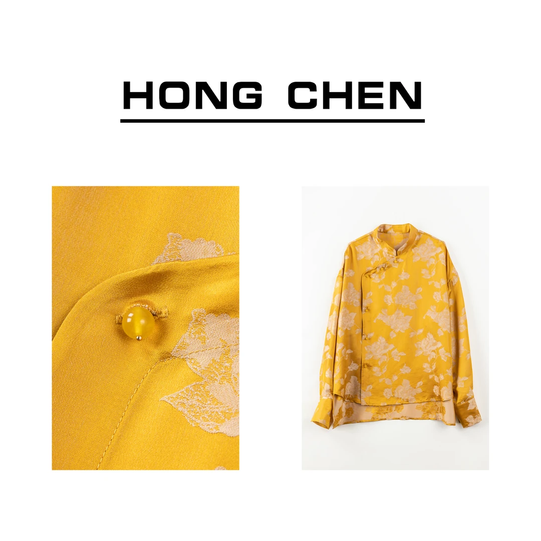 【虹辰·金花】高端真丝提花中式桑蚕丝气质优雅时尚国风上衣-HC800