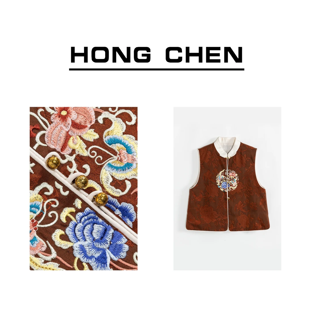 【虹辰·花香蝶舞】高端气质重工马甲高级感背心时尚年轻国风HC1016