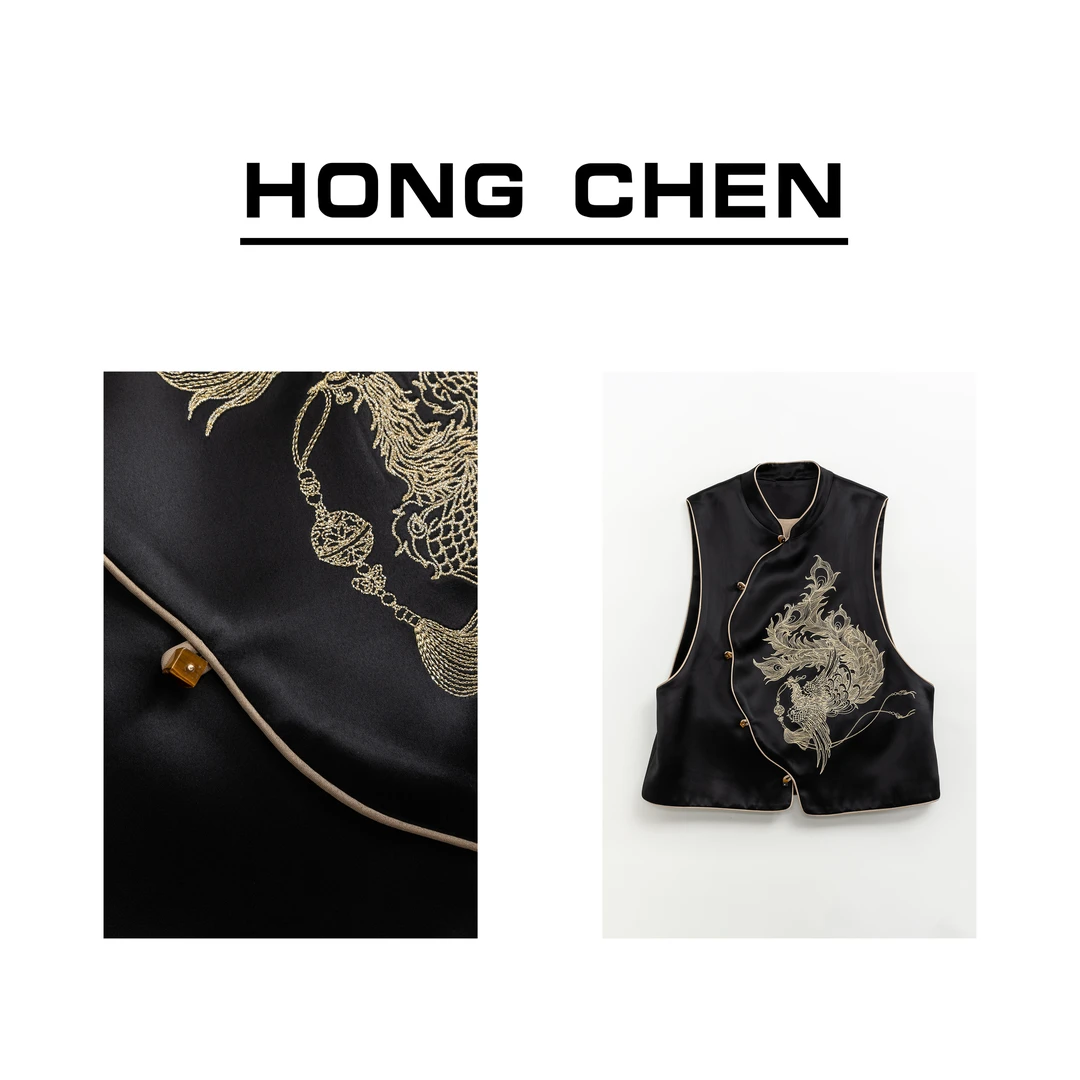 【虹辰·金凤凰】高端马夹气质时尚高级感新中式复古国风马夹-HC827