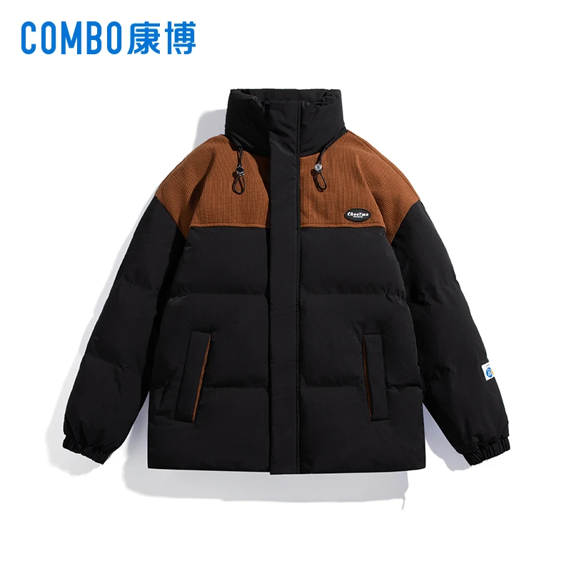 【康博】冬季情侣加厚时尚潮流百搭印花保暖立领棉衣外套YF-M063-B